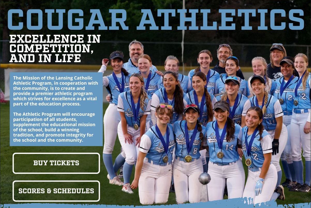 Softball team holding a championship trophy