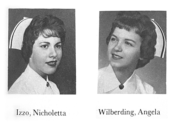 Izzo and Wilberding in the Mercy School of Nursing Yearbook